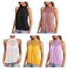 Summer Womens Tops Sleeveless Round Neck Hollow Lace Vest Top