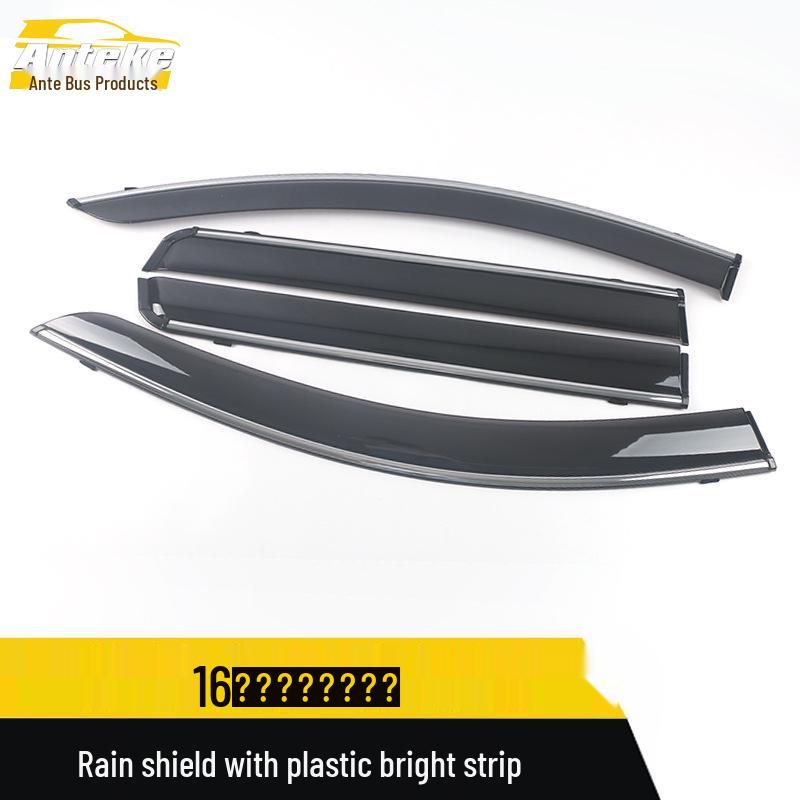 16-Piece Rain Guard Set for Pajero Sport: Plastic Bright Strip Deflectors & Decorative Stickers for Car Accessories