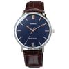 Casio Кварцевые часы с темно-синим и коричневым кожаным ремешком Overseas Model [Casio] Мужские MTP-VT01L-2B [Товар]
