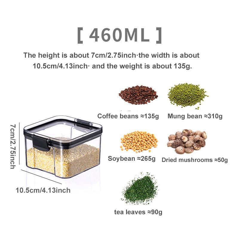 1/4PC Sealed Plastic Food Storage Box , Cereal Candy Dried Jars With Lid , Fridge Storage Containers Tank for Cereal Pasta Flour