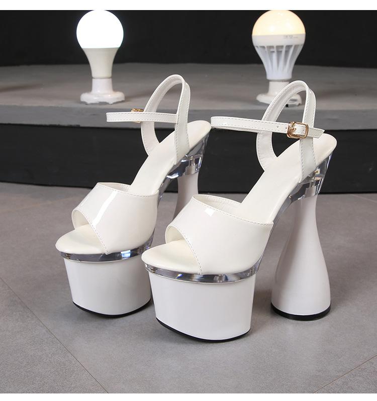 10369Series, каблук 17,5 см, платформа с рыбьим носком, платформа 8 см, пикантные босоножки на странном каблуке с круглым носком, модные модные босоножки LFD