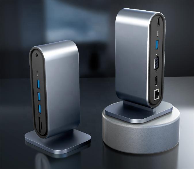 12-в-1 Хаб Type C на Multi 4KHD RJ45 VGA 4 USB 3.0 PD Адаптер питания Док-станция Настольная Портативная