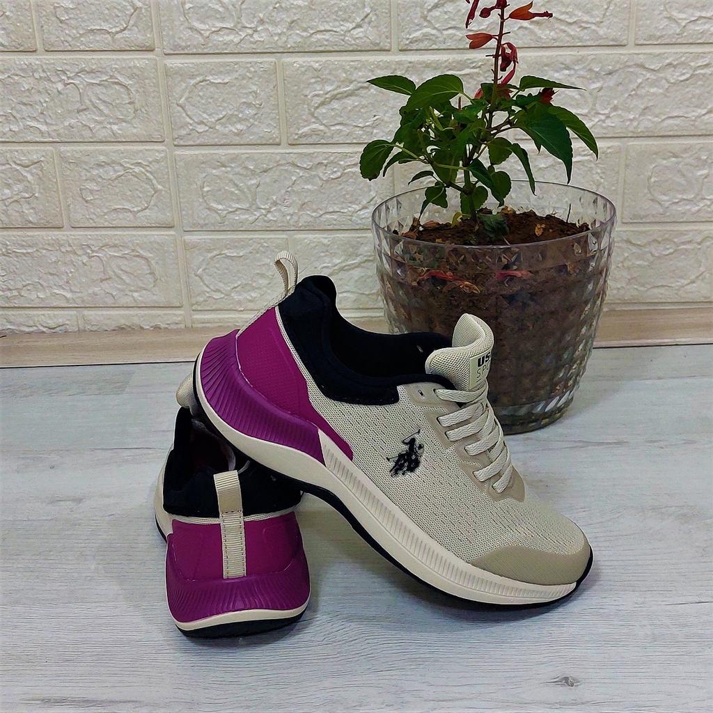 USPolo Turbo Бежево-Розовая Нескользящая женская спортивная обувь