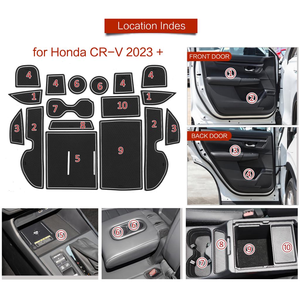 Противоскользящий коврик в нишу двери для Honda CR-V CRV 2023 + Нескользящий коврик в подстаканник для салона
