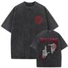 Hot Sale Anime Hellsing Abraham Van Helsing Vampire Alucard Print Tshirt Men Women Vintage Washed Cotton Summer Tee Oversize Top