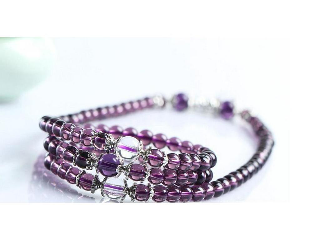 Amethyst and Citrine Glass Bracelets - Fashionable Accessories