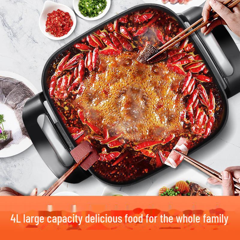 Многофункциональная электрическая кастрюля с антипригарным покрытием: Шабу-шабу, рагу, жаркое, подарочный набор.