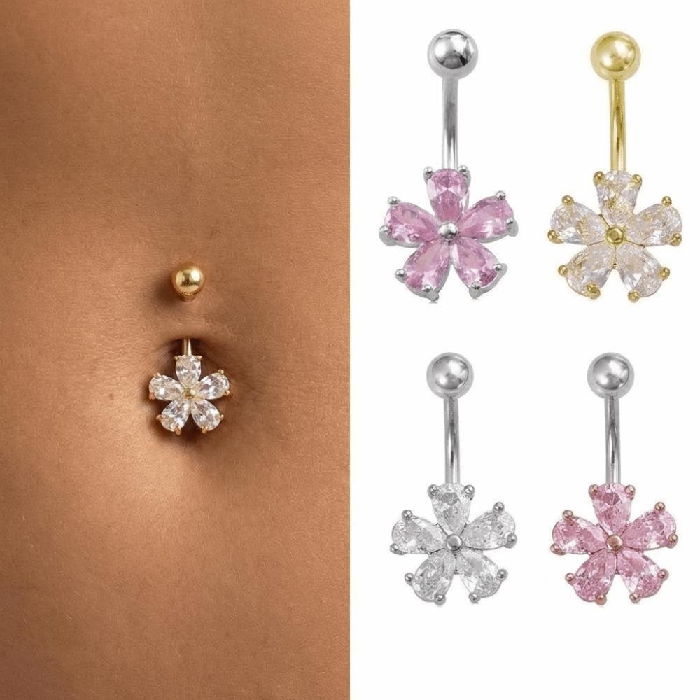 Stainless Steel Navel Ring Crystal Body Piercing Jewelry Beach Belly Button Rings Sexy