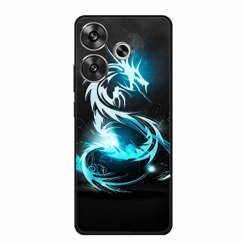 Phone Case For Xiaomi Poco M6 4G Back Cover Case Shockproof Black Silicone Soft Funda For Poco M6 Case PocoM6 M 6 6.79" Coque
