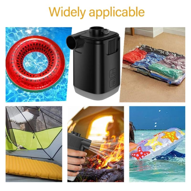 Портативный маленький насос для надувных матрасов, электрический насос для надувания с фонарем для кемпинга, для надувных матрасов, надувных игрушек для бассейна, простой в использовании