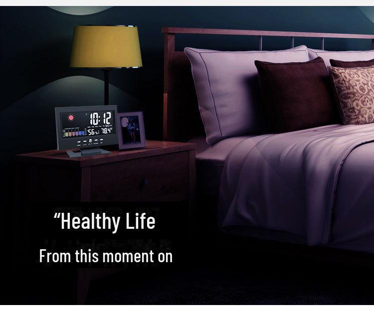 Будильник с цветным дисплеем и прогнозом погоды с голосовым управлением для пожилых людей - модель 8082