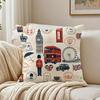 LOVE England Printed Cushion Cover Breathable Organic Short Plush Cushion Covers Machine Washable WrinkleResistant Soft Durable