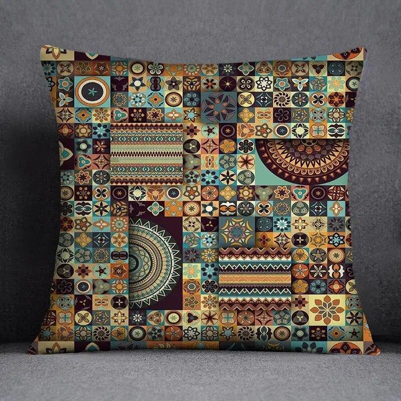 Mandala Retro Pattern Home Decoration Pillowcase Square Office Cushion Cover