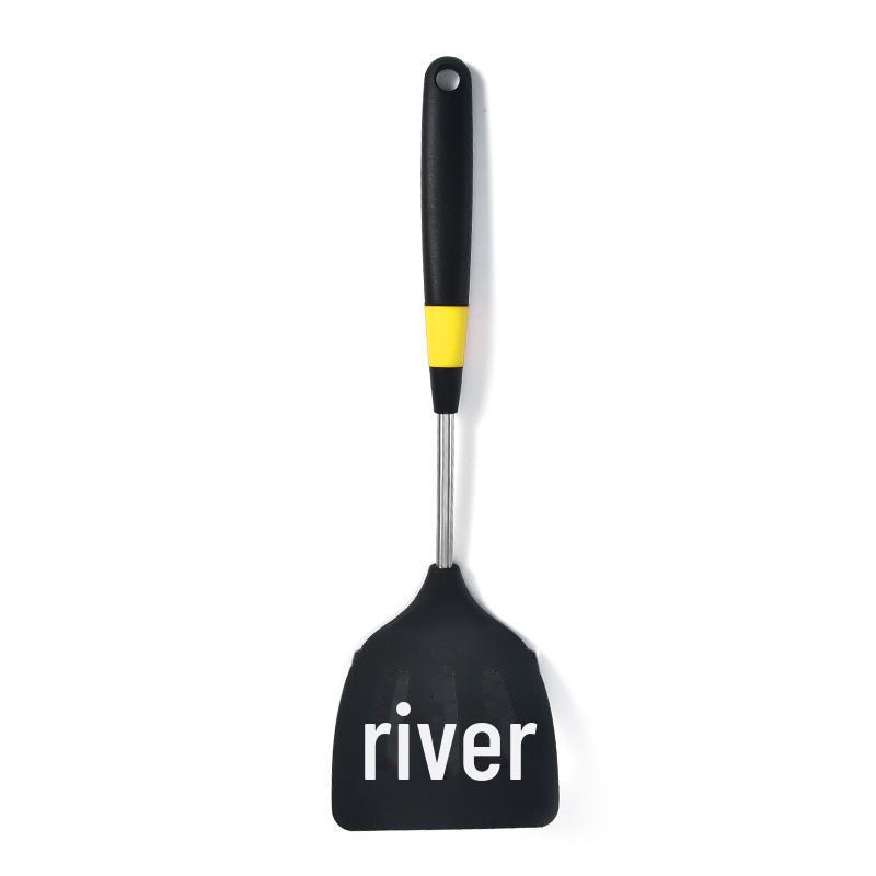 Набор силиконовой посуды с антипригарным покрытием: Жаропрочные лопатки, суповая ложка, лопатка для жарки, ложка для риса.