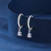 Shandtsuki Zirconia Earrings Birthday Stone Dangling Earrings Silver Ladies Earrings Cubic Zirconia Drop Earrings Simple Office Piercing Business