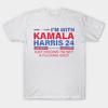 Men Black Print T-shirt Kamala Harris 24 Just Kidding Not Idiot Funny Political Vintage Design No-Cut Transfer Paper Print Cotton Tshirt