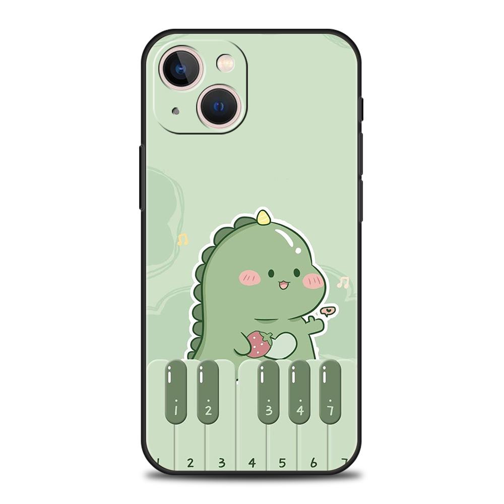 Забавный Милый Мультяшный Чехол-Динозавр для Телефона iPhone 16 15 14 13 12 Pro Max 11 Pro Max 7 8 Plus XS XR Ударопрочный Силиконовый Мягкий Чехол