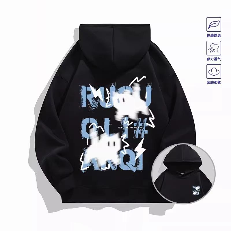 2026 Trendy _Haze Blue_ Cat Hoodie - Both Men's and Women's Spring_Autumn Multi-Purpose Coat - Cool Fashion Item