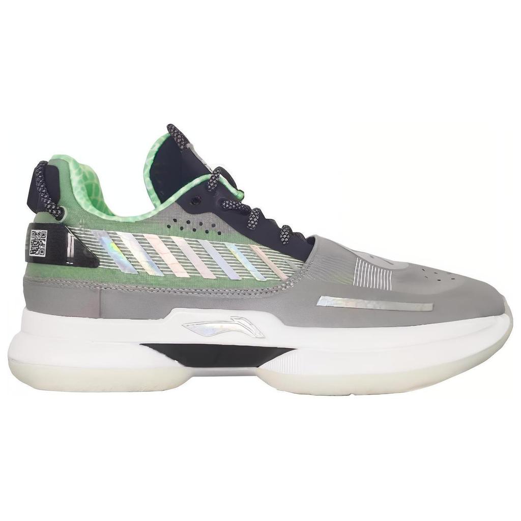 Li Ning WOW 7 Way Of Wade 7 TEB Амортизация Покрытие Поддержка Низкие Баскетбольные Кроссовки Мужские Серый Зеленый ABAN079-51