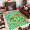 Frog Theme Crystal Velvet Floor Rug Personalized Custom Name Text Warm Carpet Home Decoration