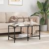 VidaXL Coffee Table with Black Glass Top 78.5x40x40 Cm Steel, Side Table, Living Room Table, Tea Table, End Table 845977