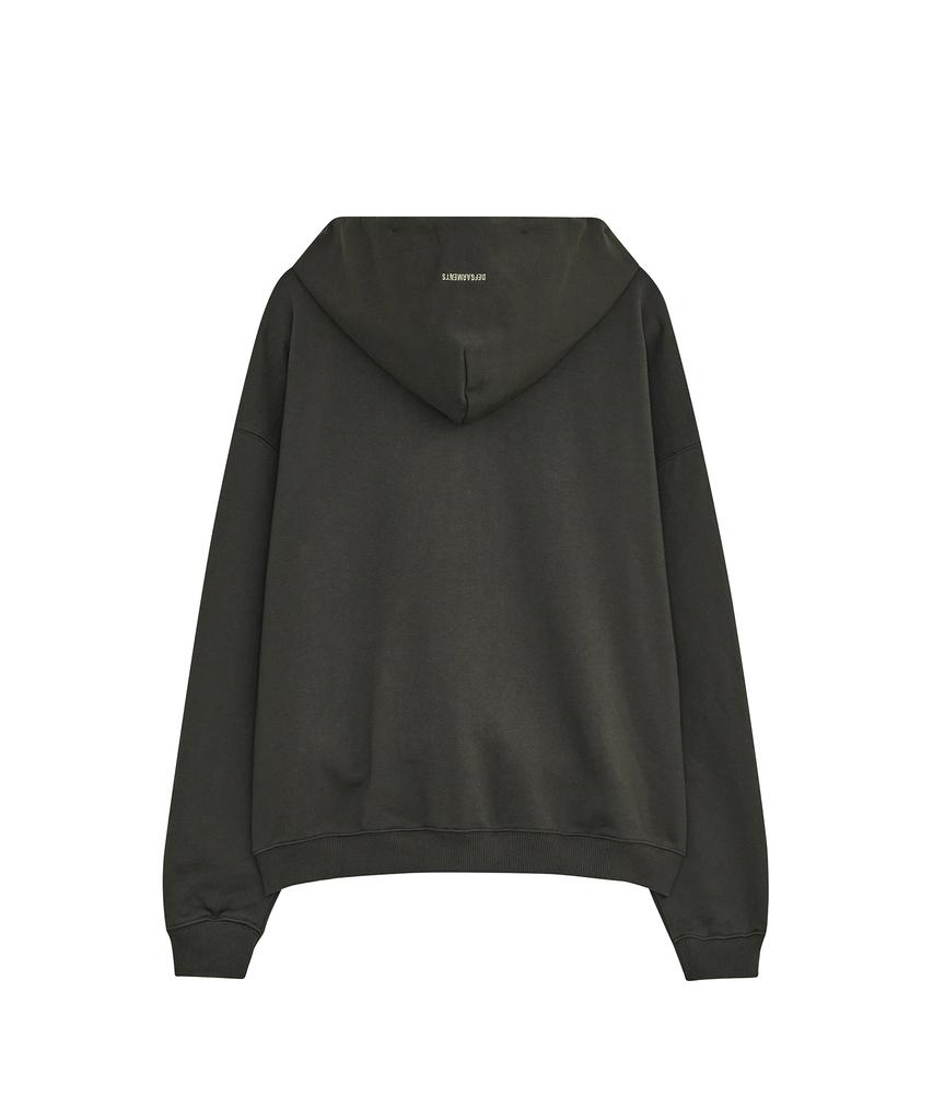 Defgarments Худи с принтом ящерицы на молнии [Угольный]