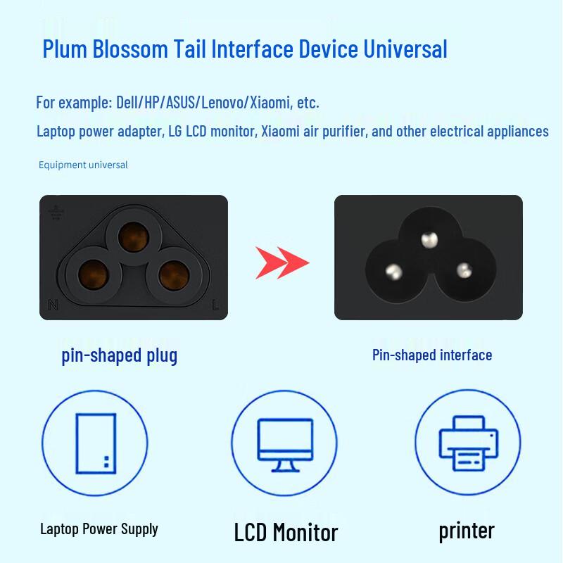 Fubangtai Universal Laptop Power Cord with Clover-leaf Connector