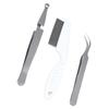 Pet Flea Remover Kit Durable Stainless Steel Flea Tweezers Comb Clips Set Easy Operation Removal Tool for Dogs Cats
