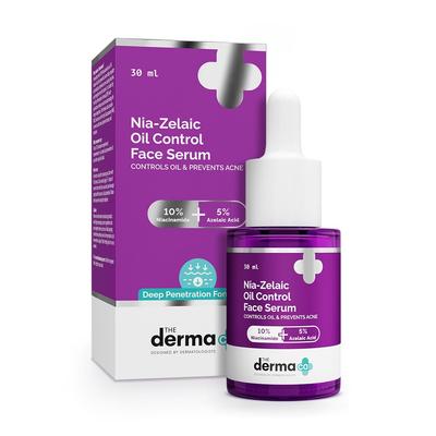 Сыворотка для лица The Derma Co Nia-Zelaic для контроля жирности 30 мл | Уменьшает следы от акне | Контролирует жирность | Чистая матовая кожа