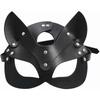 Sexy PU Leather Bunny Fox Cat Mask for Women - Animal Costume Accessory for Halloween Masquerade Party Cosplay