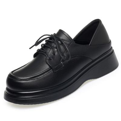 Модные AIYUQI 2025 новая женская кожаная обувь женские оксфорды на шнуровке на толстой подошве Женские модные лоферы Мэри Джейн большого размера на плоской подошве