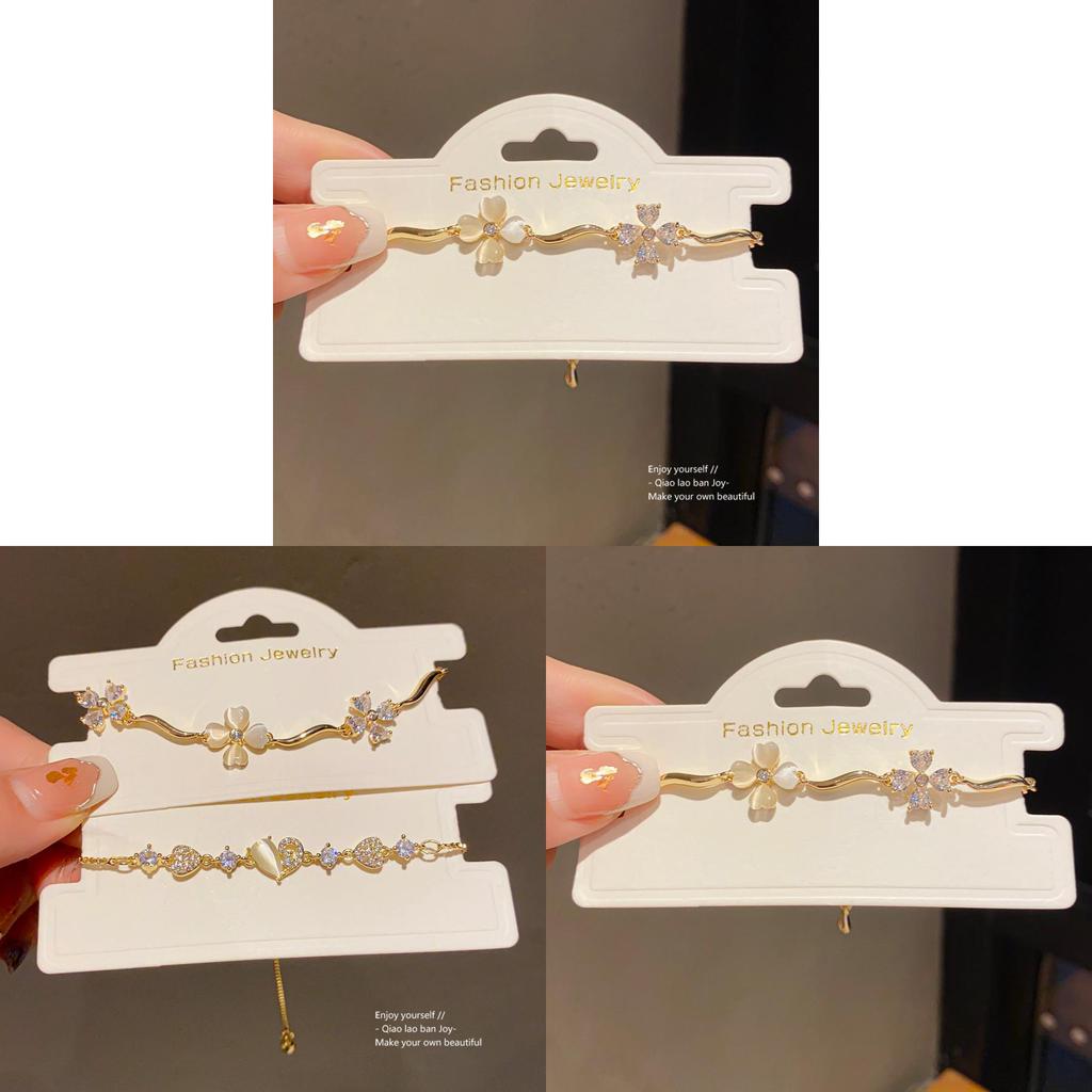 Zircon Floral Charm Bracelet For Women With Luxurious Finish And Daily Wear