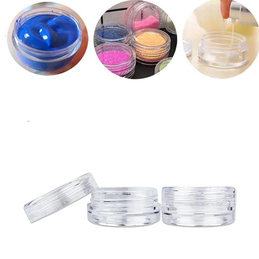 Portable Cream Jar Transparent Clear Can Tin Makeup Pot Cosmetic Bottles  for Nail Polish Skincare