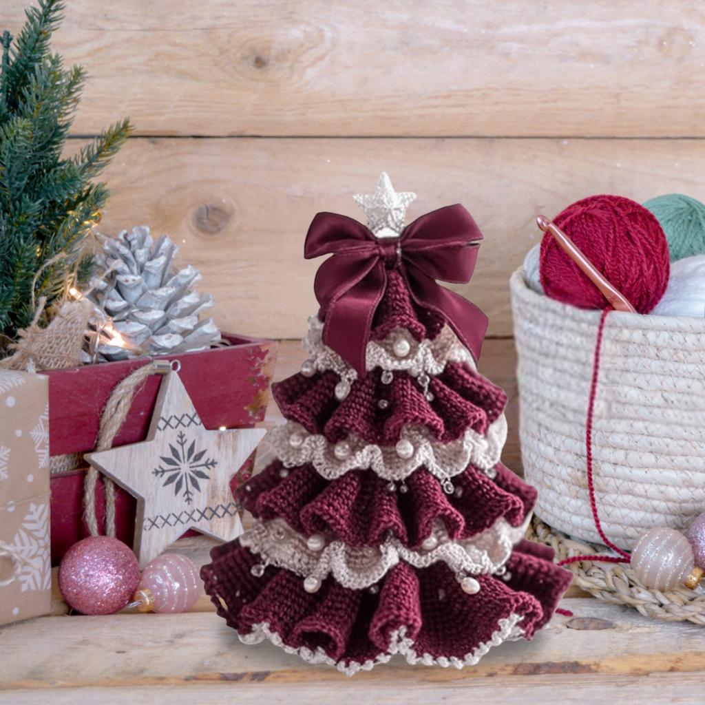 DIY Crochet Christmas Tree Kit DIY Crochet Knitting Material Kit Christmas Crochet Kit Festive Crochet Tree Crafts for Beginners