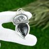 Friendship Day Deal Sterling Silver Pear Black Rutile Gemstone Wedding Pendant