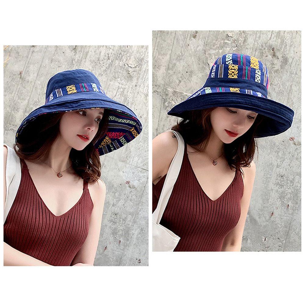 Autumn Basin Cap Retro National Sun Protection Summer Wide Brim Beach Sun Hat Sun Hat Womens