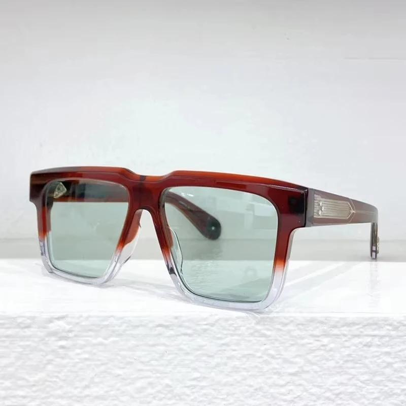 Большие квадратные дизайнерские японские солнцезащитные очки, классические уличные мужские очки из ацетата Uv400 с футляром