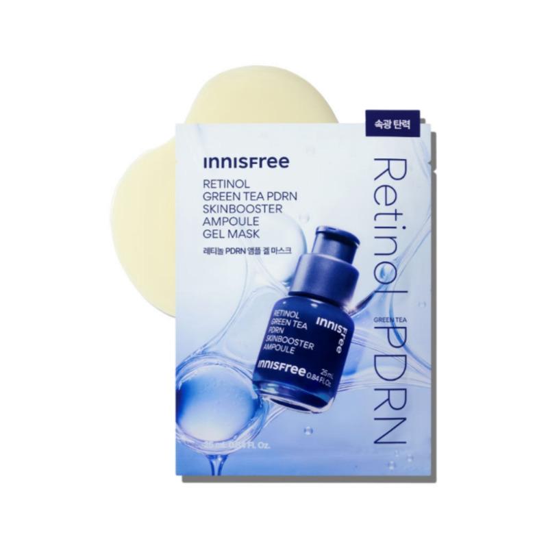 Innisfree Retinol Green Tea PDRN Skin Booster Ampoule Gel Mask 23ml × 10 Sheets
