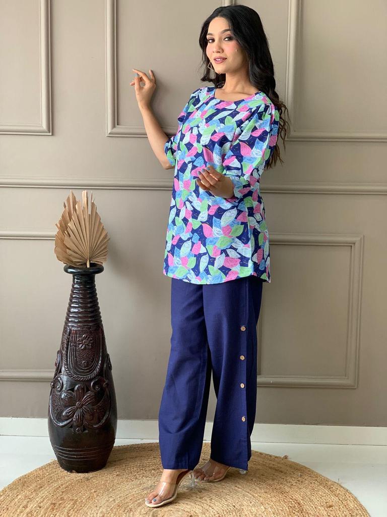 Женский комплект из чистого хлопка Курти Корд, праздничная одежда, индийский дизайнерский топ, туника, комплект с брюками Курта, платье