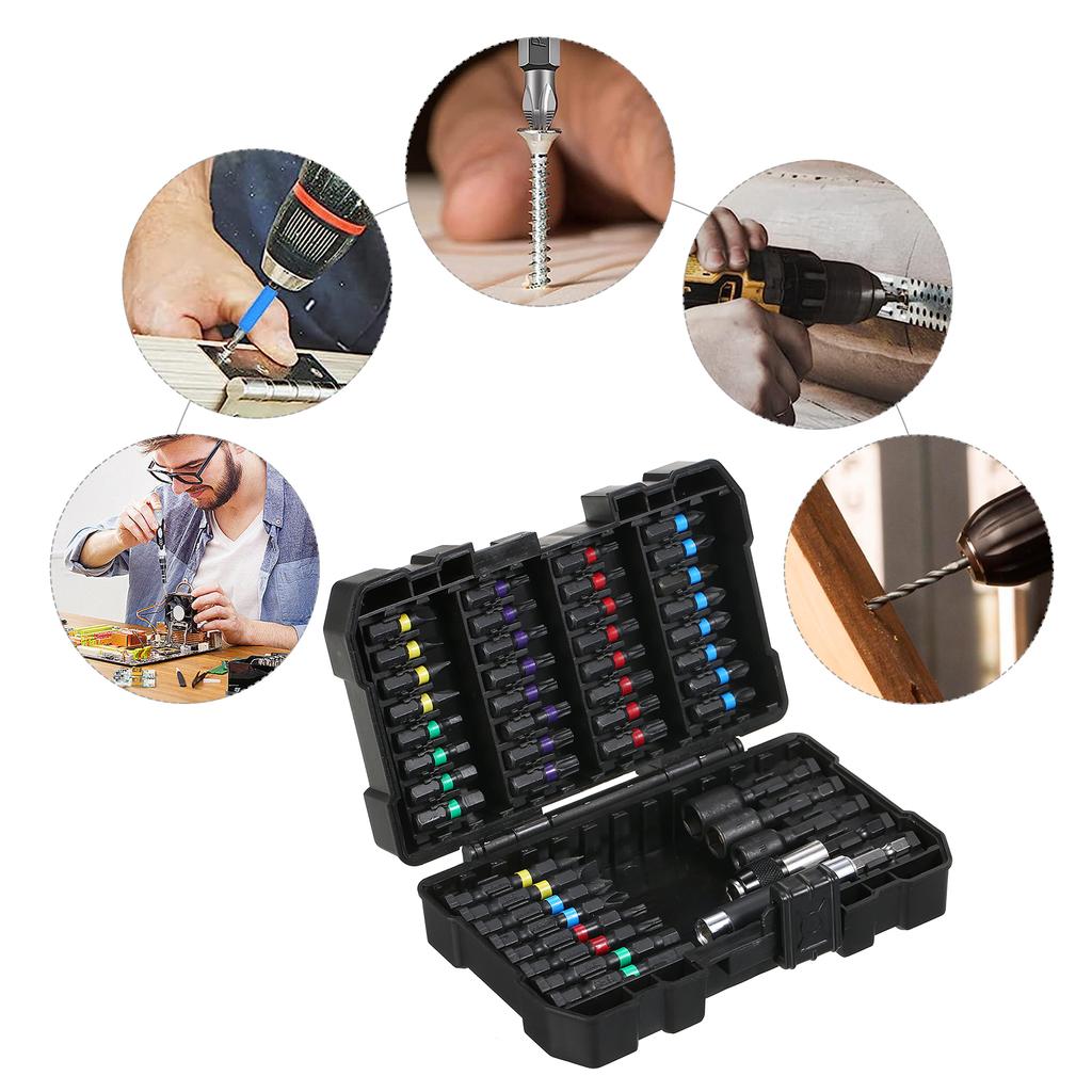 45 шт., набор сверл, набор отверток, набор ударных отверток для дерева, металла, стали и безопасности