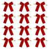 12x Velvet Bows for Christmas Tree Staircase Holiday Wedding, Farmhouse Xmas Topper Ornament, Xmas Decor, Party Craft Wreath Bow