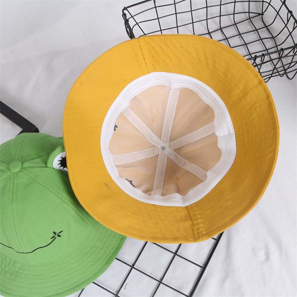 Cute Adjustable Cotton Embroidery Frog Women Fisherman's hat Visors Hat Bucket cap Sun Hat