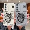 Для Samsung S25 Ultra S24 FE S23 S22 A56 A36 A16 A15 A55 чехол с рисунком в виде сердца тонкий мягкий чехол из ТПУ с текстурой из матовой кожи, противоударный чехол для телефона