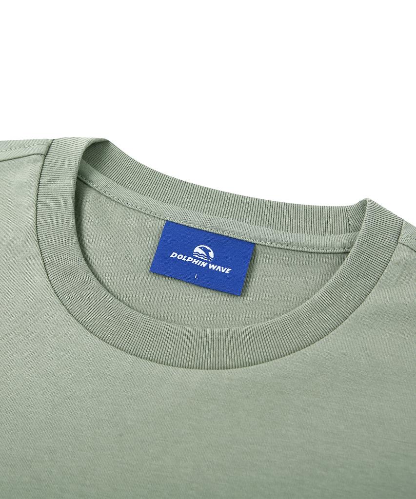 DOLPHIN WAVE APPAREL [2 шт.] Футболка с длинным рукавом с логотипом-аркой дельфина Белый Светло-хаки