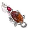 Natural Crazy Lace Agate Handmade 925 Sterling Silver Jewelry Pendant 3.15" n3J06