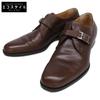 Calfskin H-buckle Plain Toe Single Monk Strap Shoes Shoes 43 1/2 BrownUsed