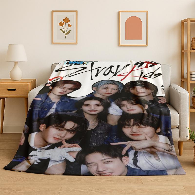 Kpop Stray Kids Музыкальная Звезда Фланелевое Одеяло Мягкое Теплое Плед для Спальни Гостиной Кровати Путешествий Кемпинга Пикника Подарок