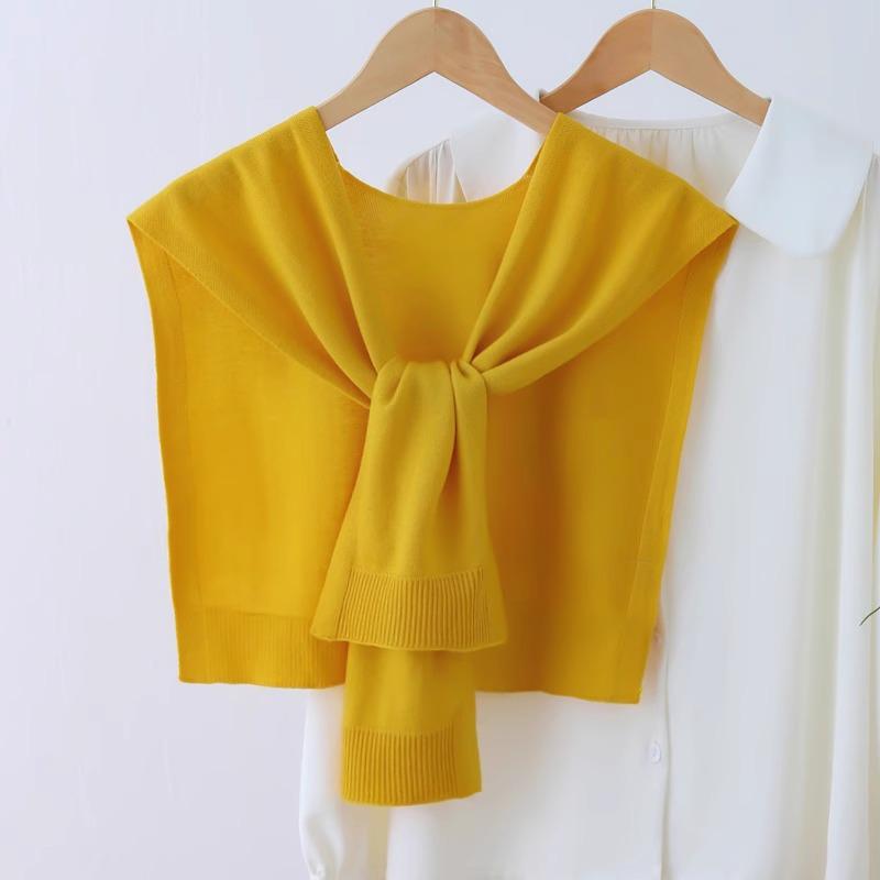 Trendy Korean Style Women's Air-Conditioned Knitted Shawl – Red Sleeveless Vest for All Seasons with Neck Protection