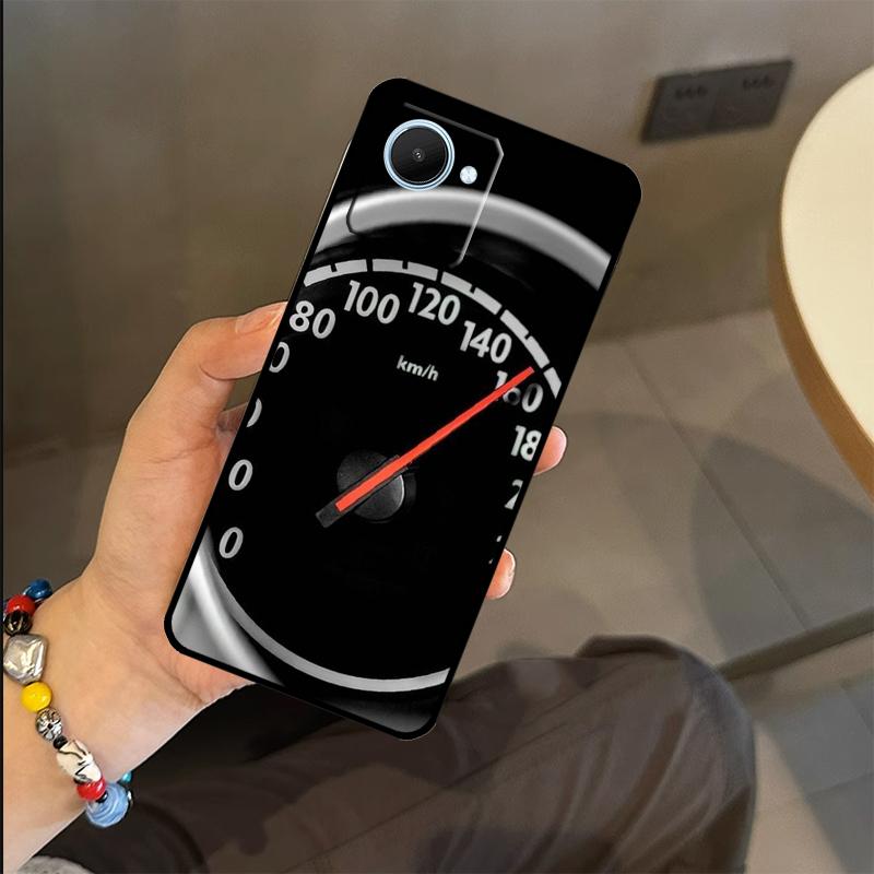 Cool Retro Speedometer Case For Realme C53 C55 C51 C25 C63 C61 C65 C67 C71 C75 GT6 GT7 Pro 11 12 13 14 15 Pro Plus