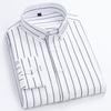 Мужские рубашки в полоску с длинным рукавом в клетку Smart Casual Business Не гладить Корейский приталенный крой Официальная сине-белая